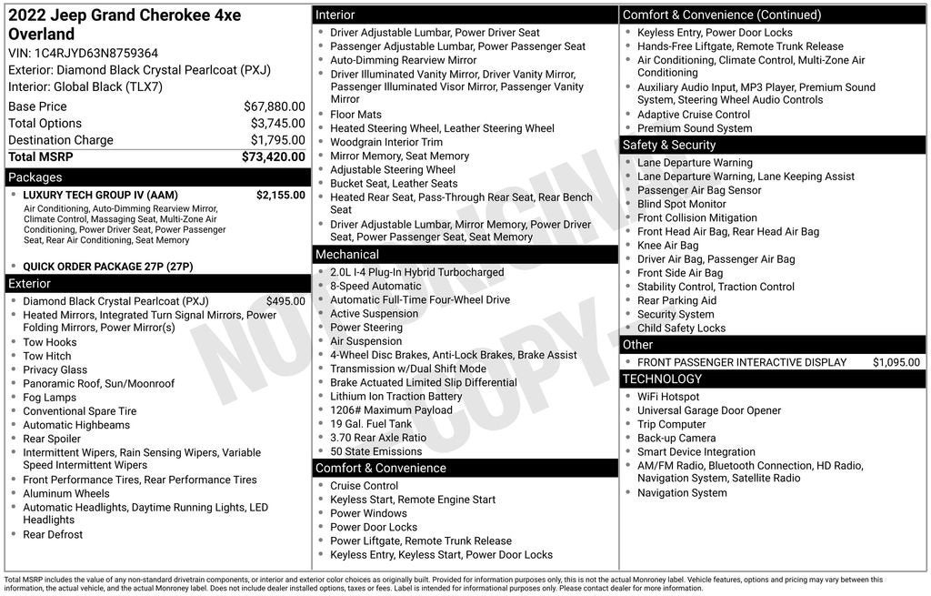 2022 Jeep Grand Cherokee 4xe Overland