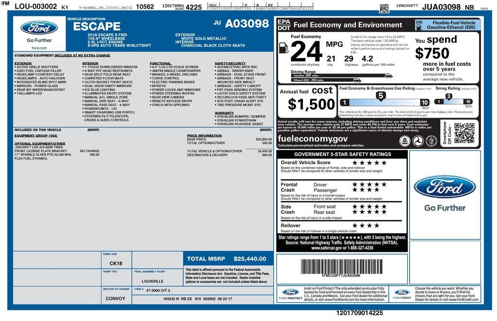 2018 Ford Escape S