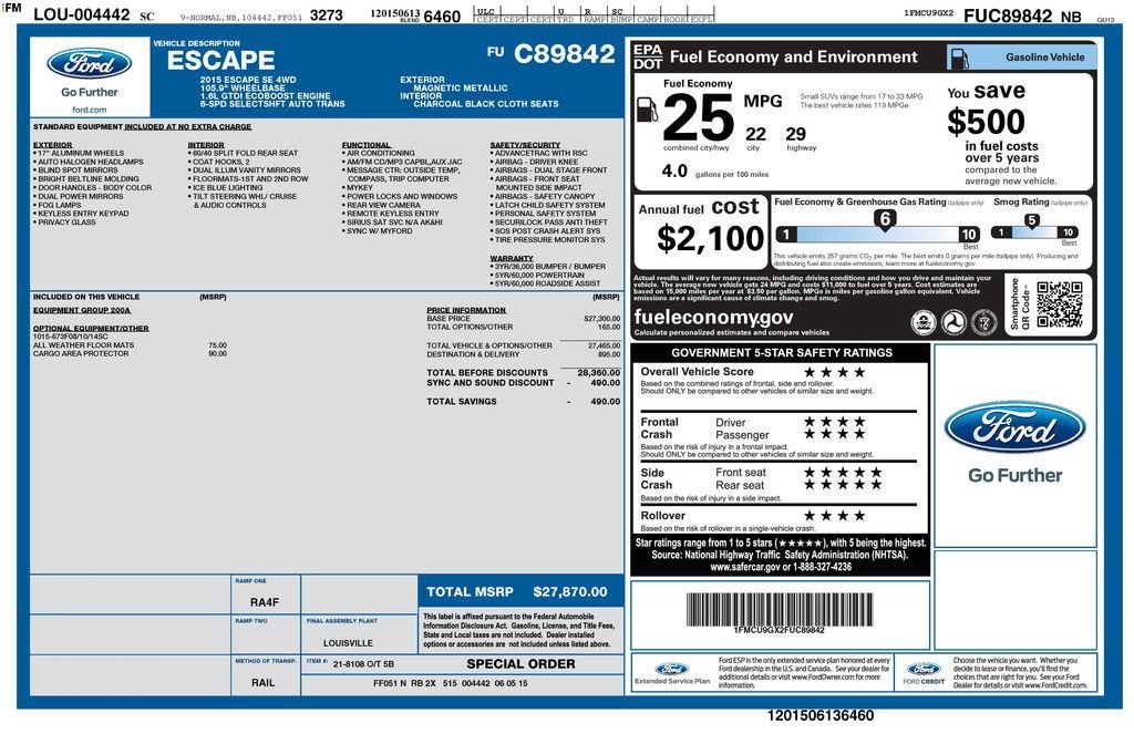 2015 Ford Escape SE