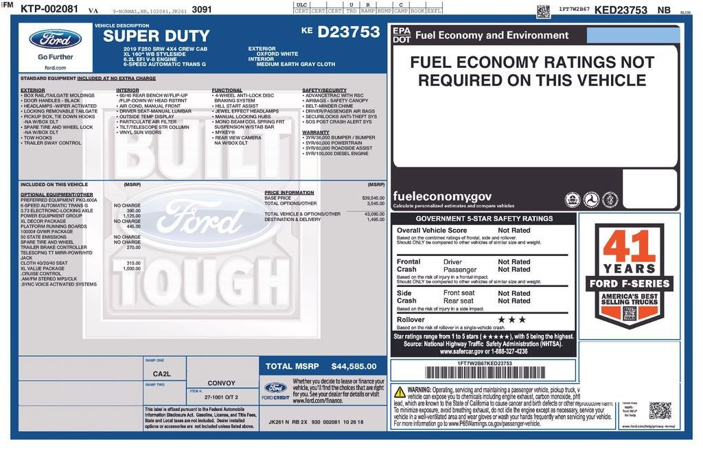 2019 Ford Super Duty F-250 SRW XL