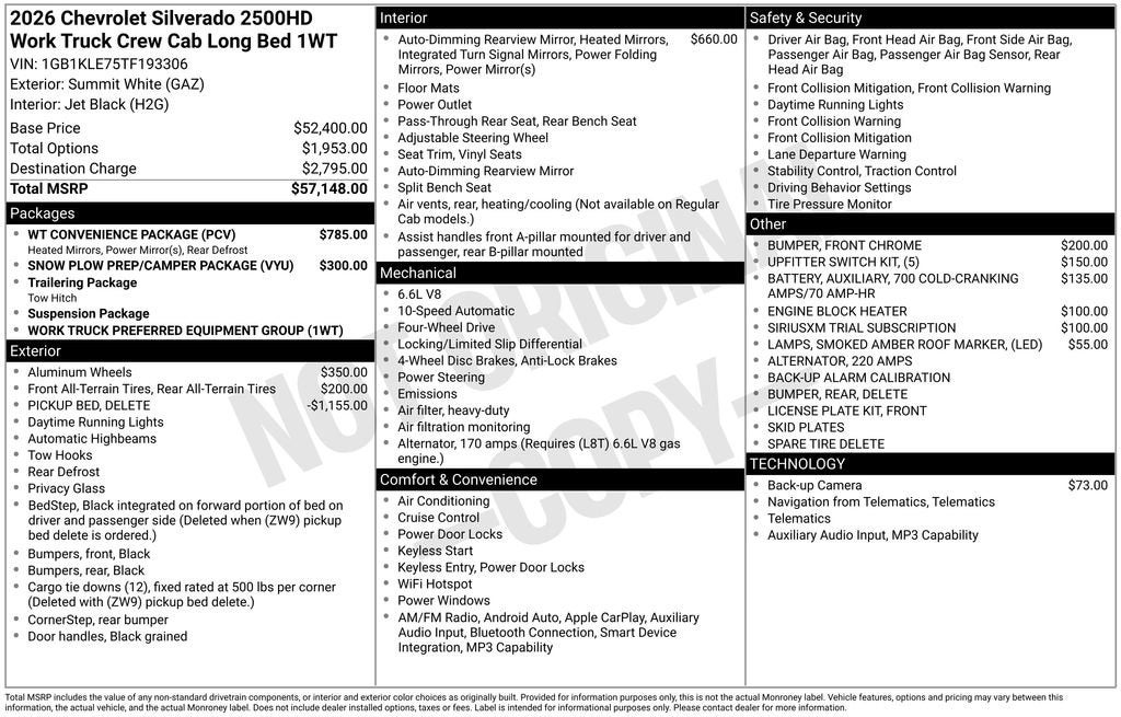 2026 Chevrolet Silverado 2500 HD WT