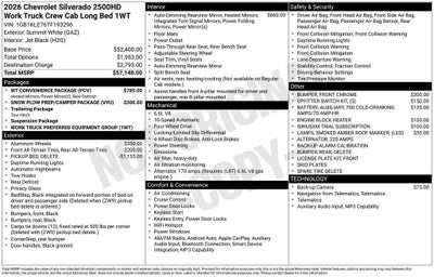 2026 Chevrolet Silverado 2500 HD WT