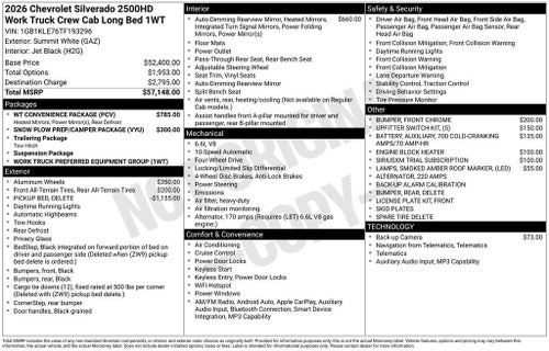 2026 Chevrolet Silverado 2500 HD WT
