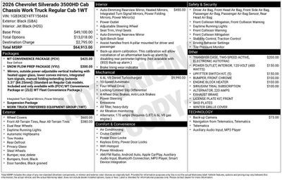 2026 Chevrolet Silverado 3500 HD Chassis Cab Work Truck