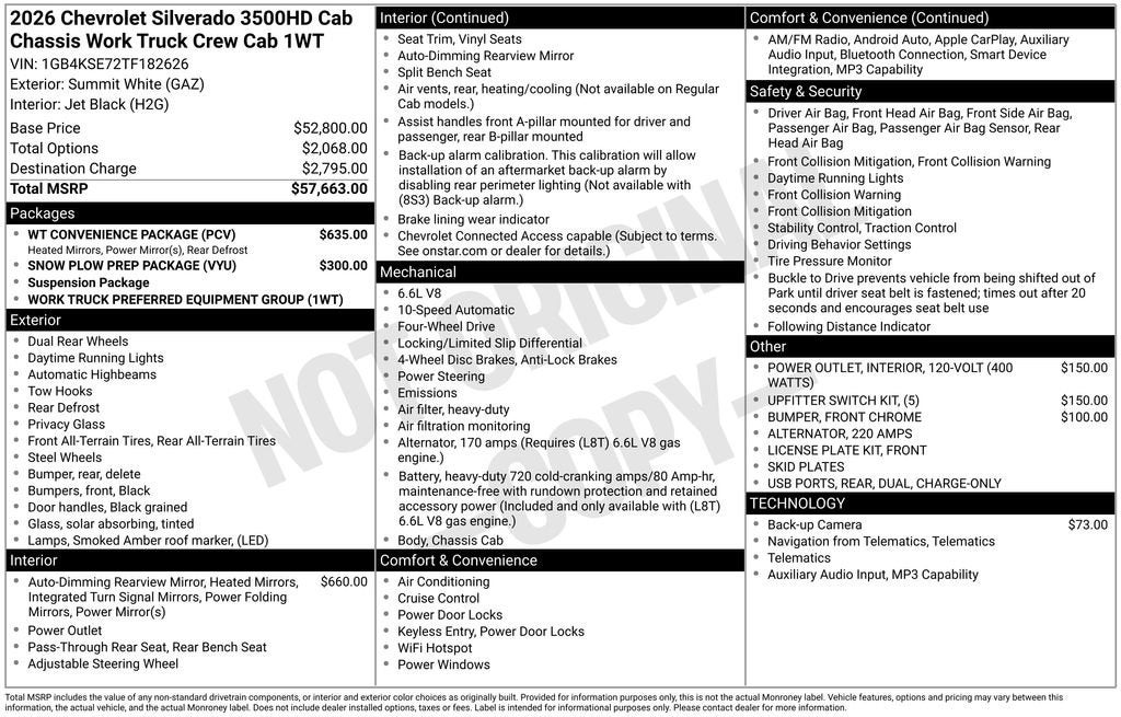 2026 Chevrolet Silverado HD Work Truck 4WD Crew Cab Long Box DRW's photo
