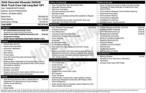 2026 Chevrolet Silverado 3500 HD WT