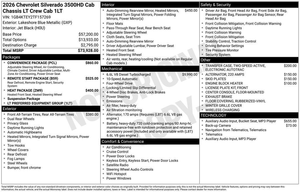 2026 Chevrolet Silverado 3500 HD Chassis Cab LT