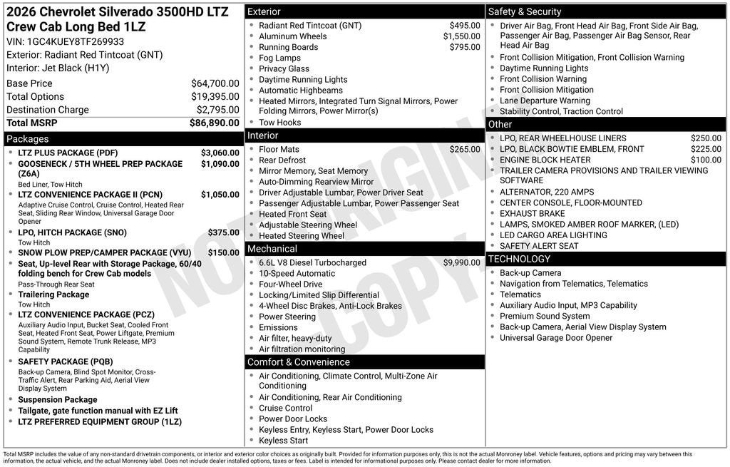 2026 Chevrolet Silverado HD LTZ 4WD Crew Cab Long Box DRW's photo