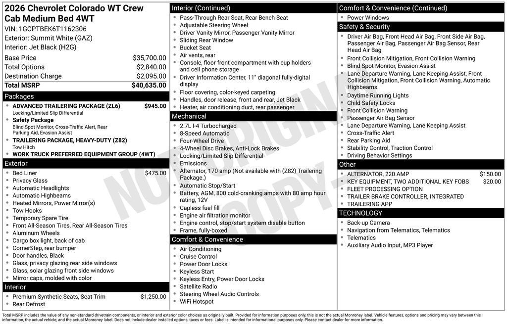 2026 Chevrolet Colorado WT