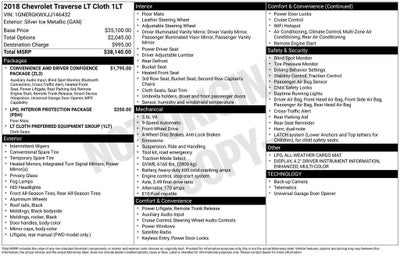 2018 Chevrolet Traverse LT Cloth