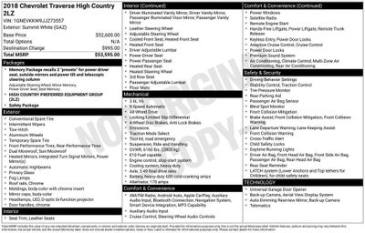 2018 Chevrolet Traverse High Country