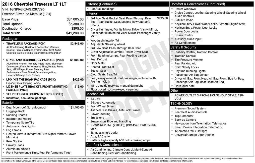 2016 Chevrolet Traverse LT