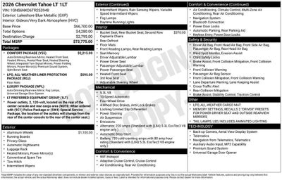 2026 Chevrolet Tahoe LT