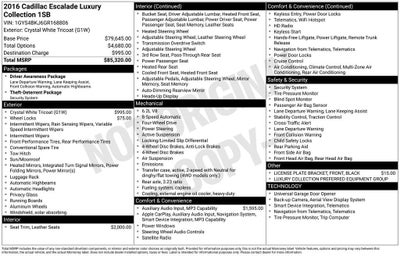 2016 Cadillac Escalade Luxury Collection