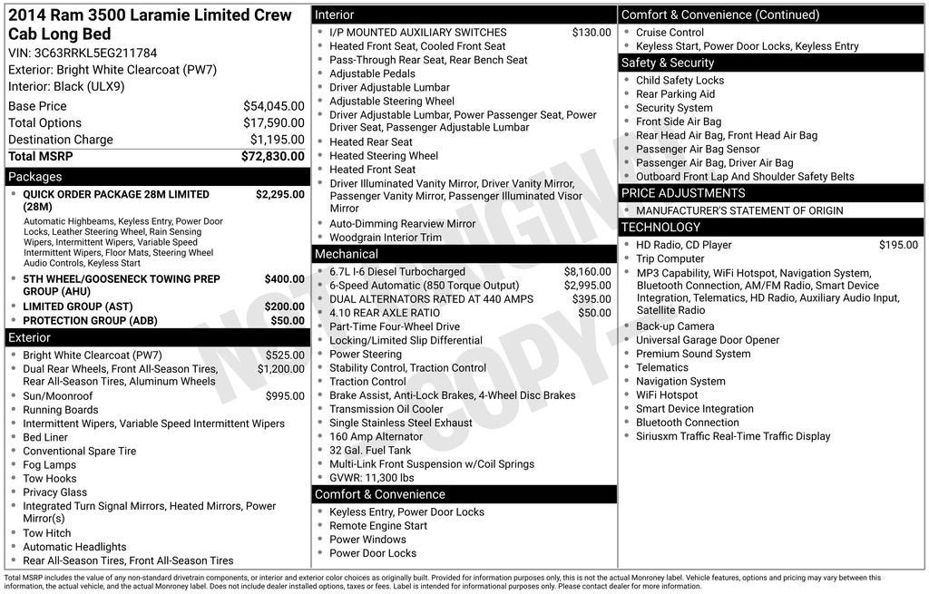 2014 RAM 3500 Longhorn Limited