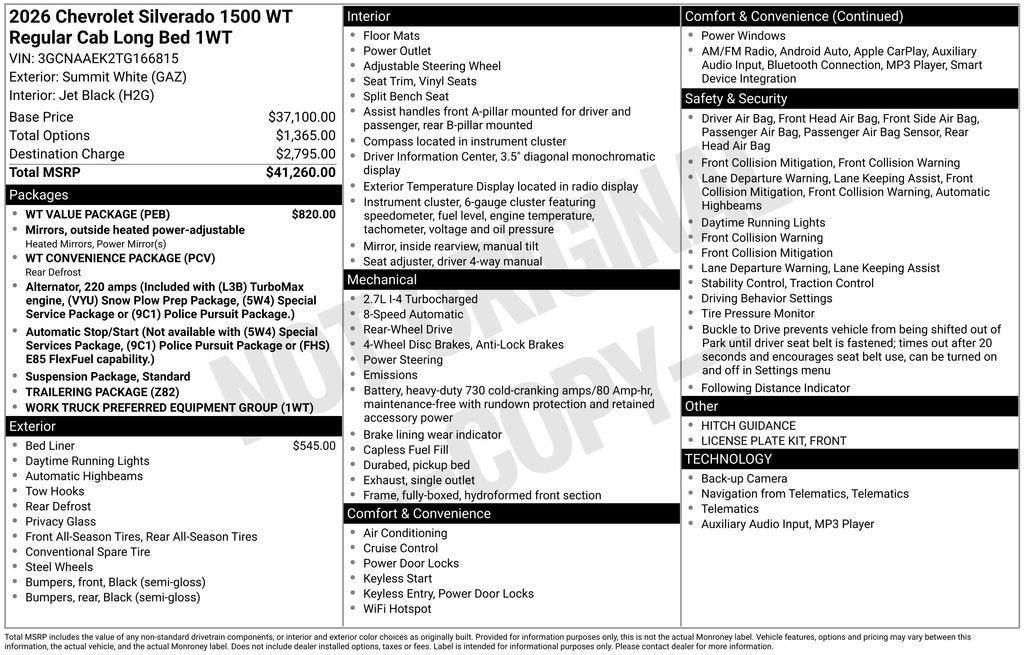 2026 Chevrolet Silverado 1500 WT