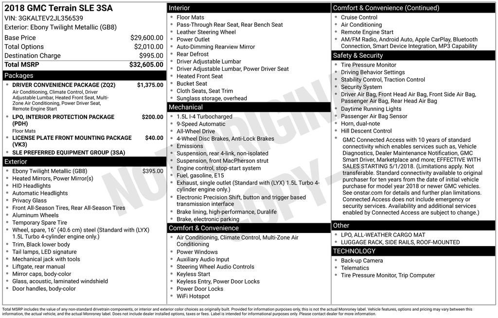 2018 GMC Terrain SLE