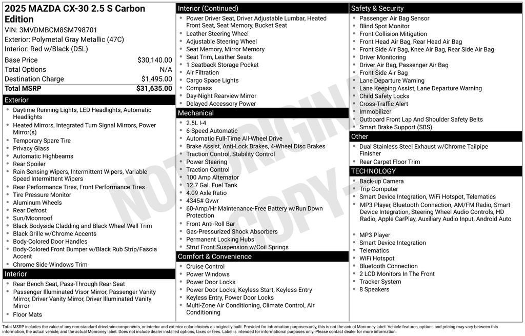 2025 Mazda Mazda CX-30 2.5 S Carbon Edition