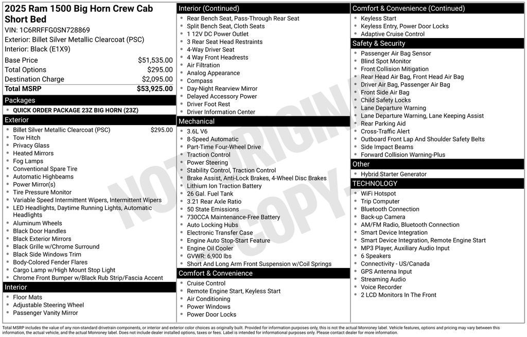 2025 RAM 1500 Big Horn/Lone Star