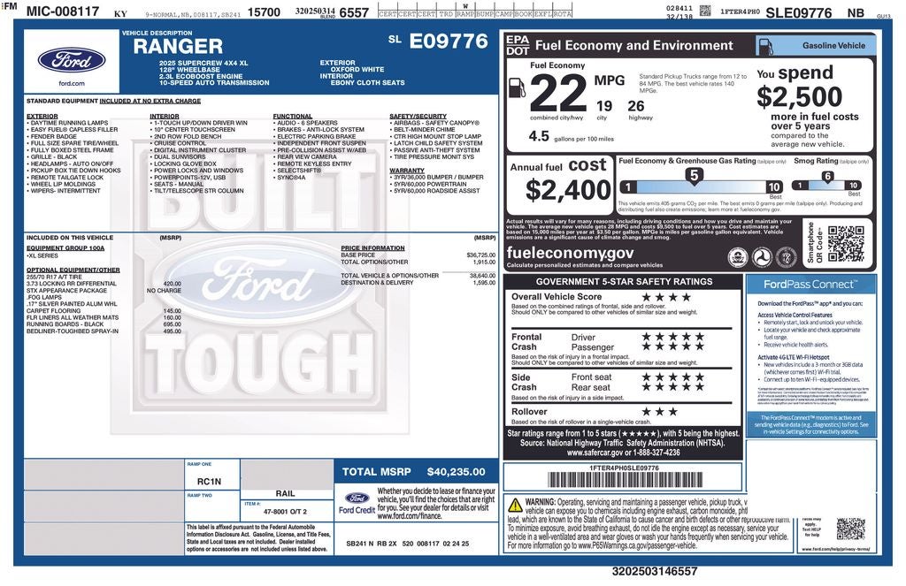 2025 Ford Ranger XL