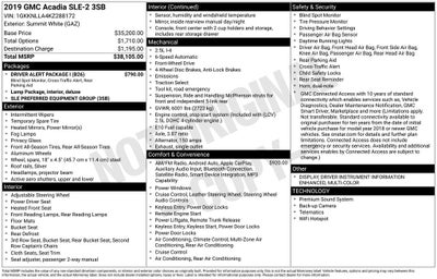 2019 GMC Acadia SLE-2