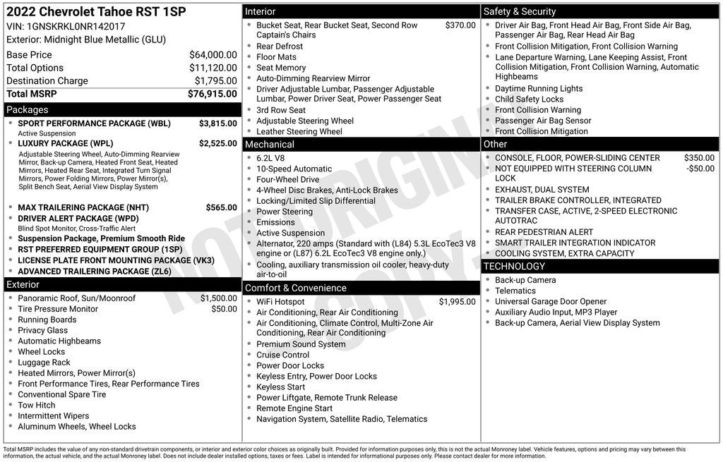 2022 Chevrolet Tahoe RST