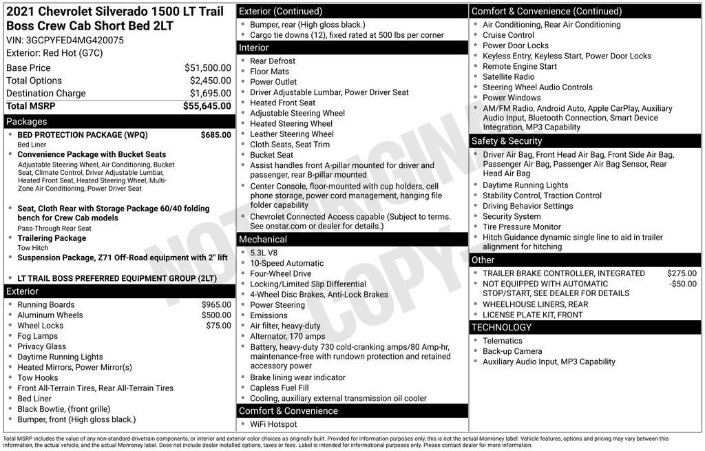 2021 Chevrolet Silverado 1500 LT Trail Boss