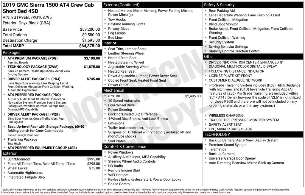 2019 GMC Sierra 1500 AT4
