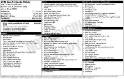 2023 Jeep Renegade Altitude